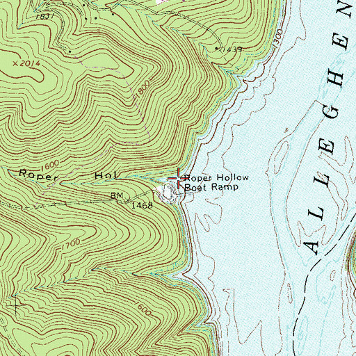 Topographic Map of Roper Hollow, PA