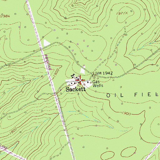Topographic Map of Sackett, PA