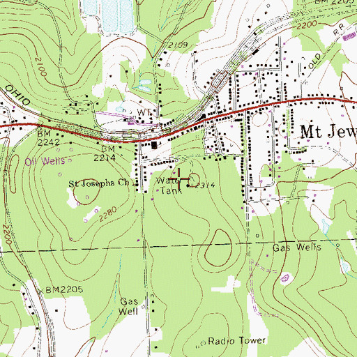 Topographic Map of Saint Josephs Church, PA