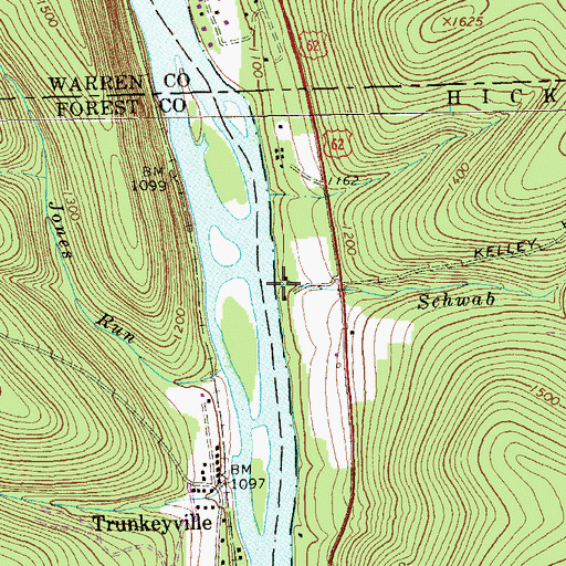 Topographic Map of Schwab Run, PA