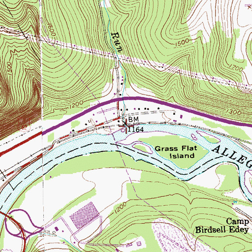 Topographic Map of Scott Run, PA