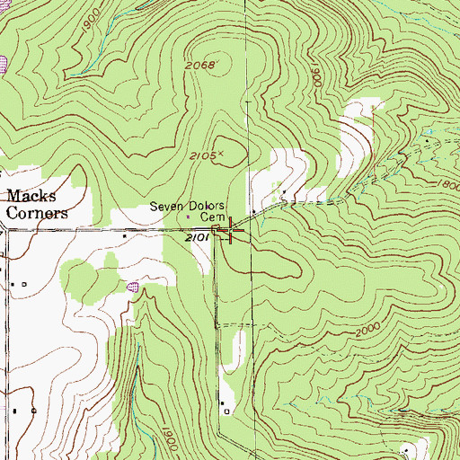 Topographic Map of Seven Dolors Cemetery, PA