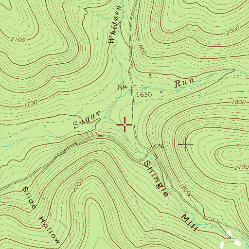 Topographic Map of Shingle Mill Hollow, PA