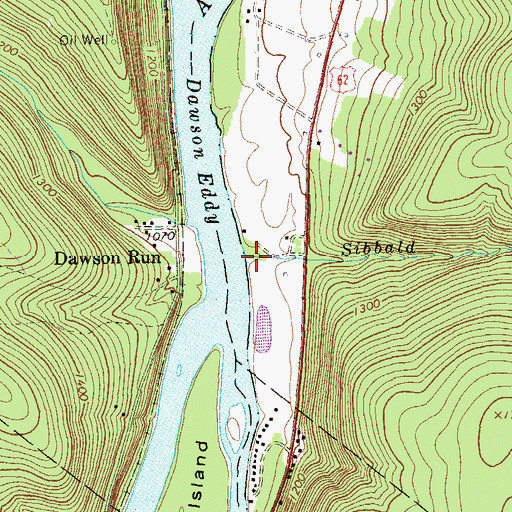 Topographic Map of Sibbald Run, PA