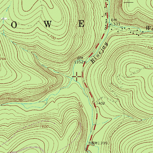 Topographic Map of Slater Run, PA