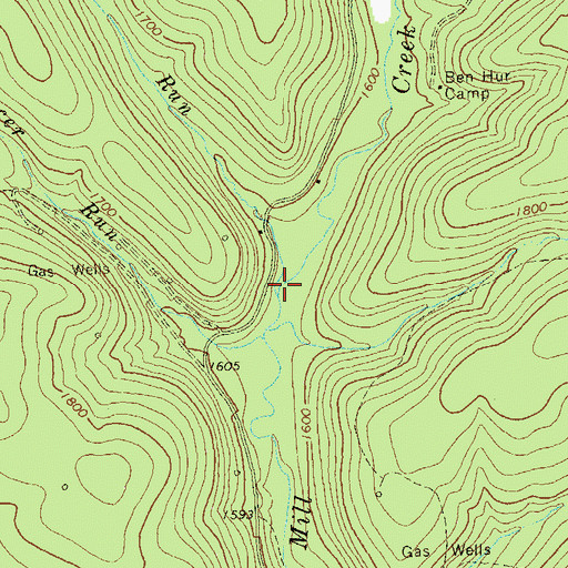 Topographic Map of Slide Run, PA