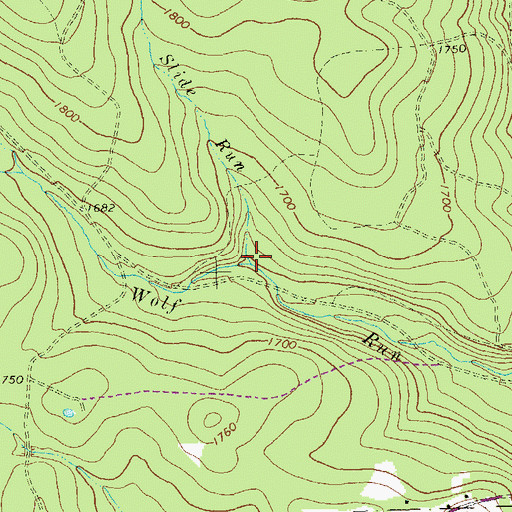 Topographic Map of Slide Run, PA