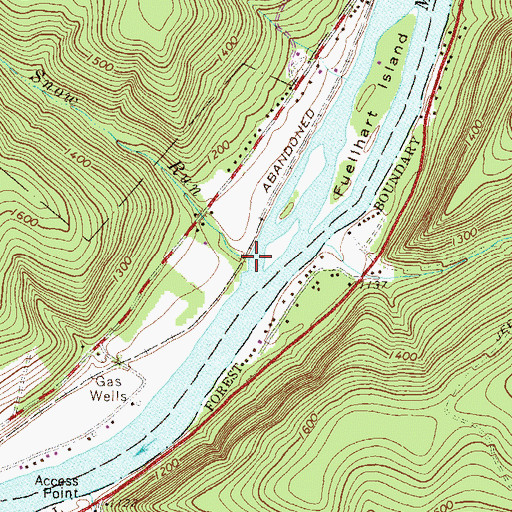Topographic Map of Snow Run, PA