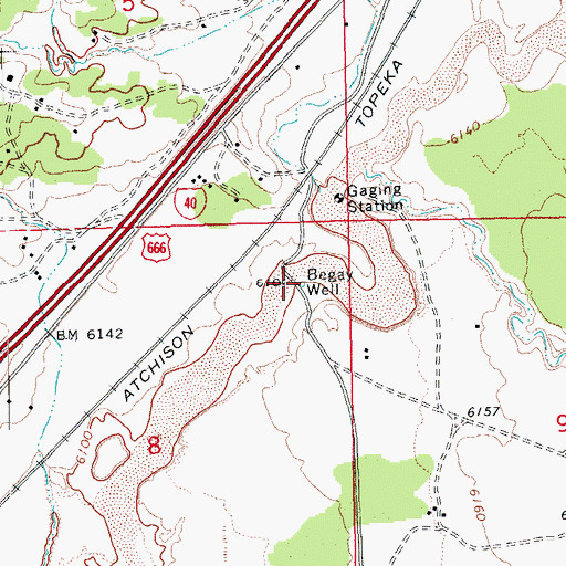 Topographic Map of Begay Well, AZ