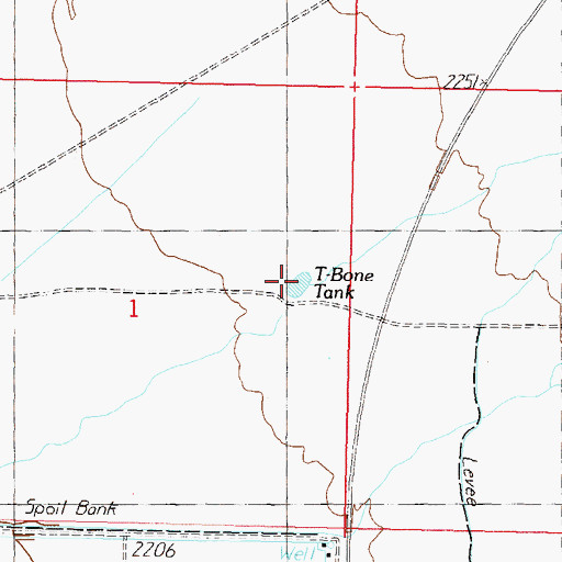 Topographic Map of T-Bone Tank, AZ