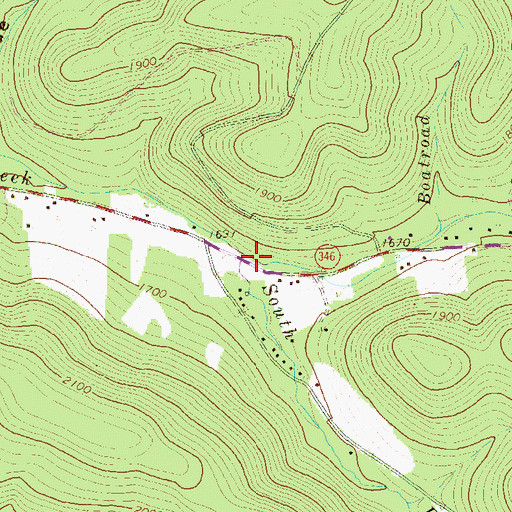 Topographic Map of South Branch Willow Creek, PA