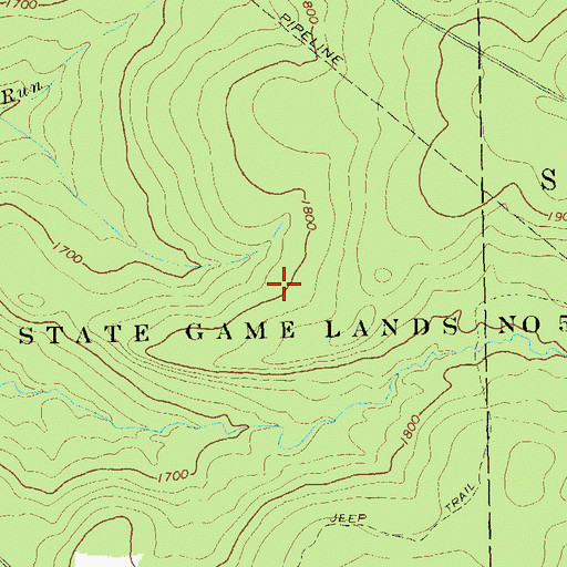Topographic Map of State Game Lands Number 54, PA