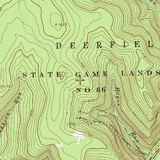 Topographic Map of State Game Lands Number 86, PA