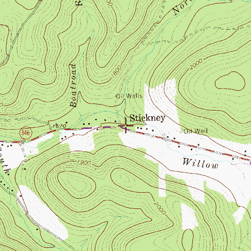 Topographic Map of Stickney, PA