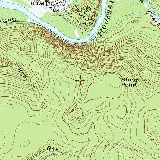 Topographic Map of Stony Point, PA