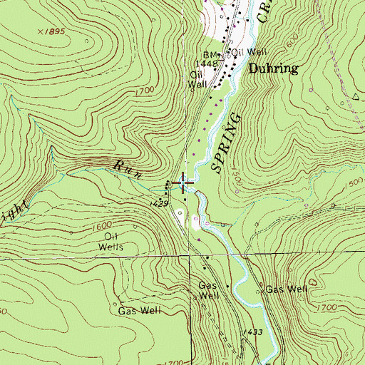 Topographic Map of Straight Run, PA