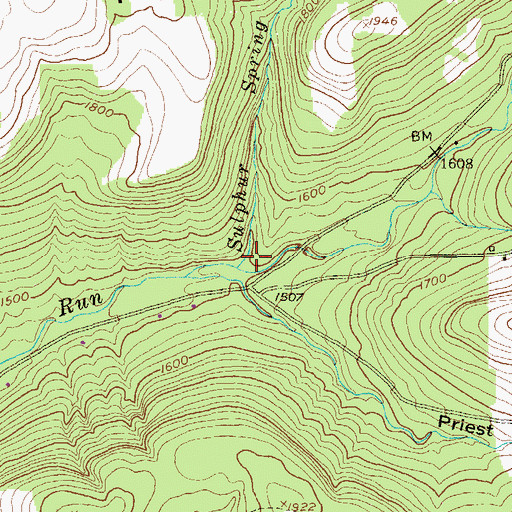 Topographic Map of Sulphur Spring Run, PA