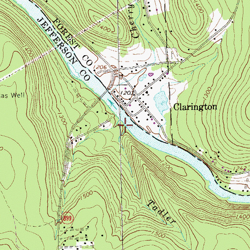 Topographic Map of Tadler Run, PA
