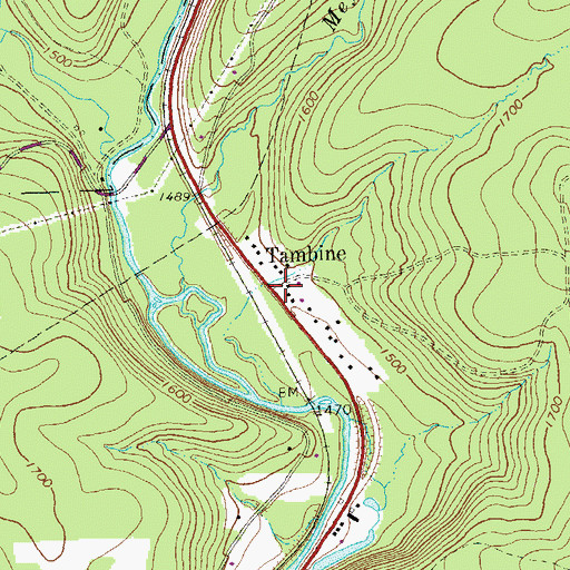 Topographic Map of Tambine, PA