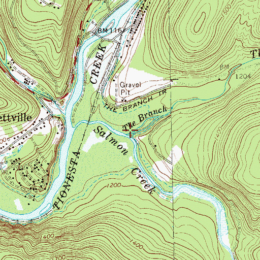 Topographic Map of The Branch, PA