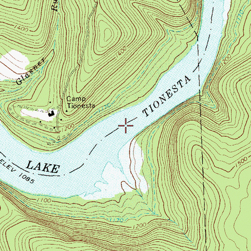 Topographic Map of Tionesta Lake, PA
