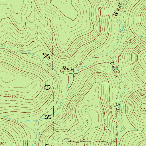 Topographic Map of Tom Run, PA