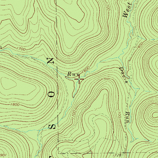 Topographic Map of Tom Run, PA