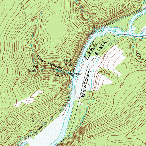 Topographic Map of Town Hollow, PA