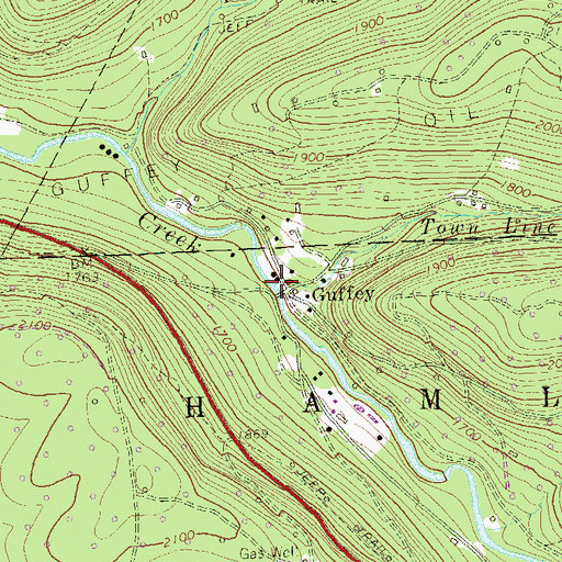 Topographic Map of Town Line Run, PA