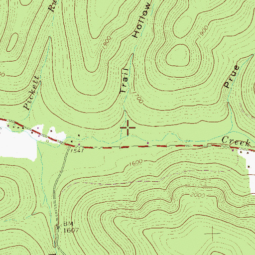 Topographic Map of Trail Hollow, PA