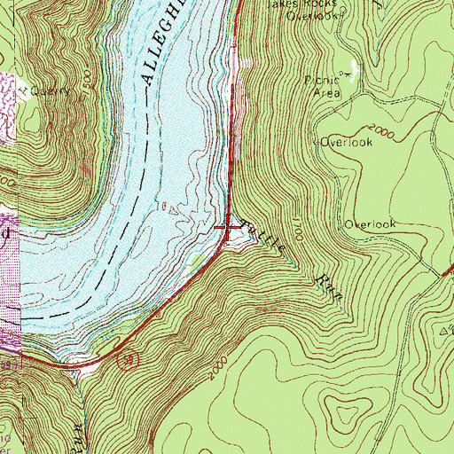 Topographic Map of Tuttle Run, PA