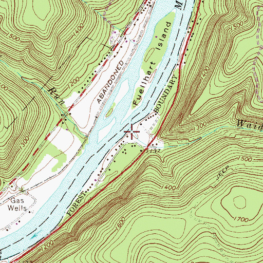 Topographic Map of Waid Run, PA