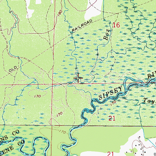 Topographic Map of Jones Creek, AL