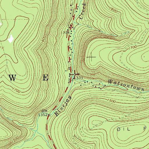 Topographic Map of Watsontown Run, PA