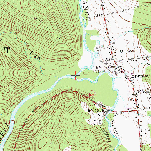 Topographic Map of West Branch Tionesta Creek, PA