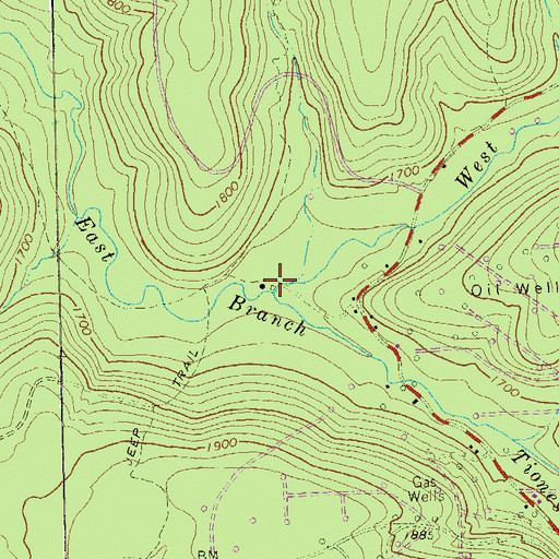 Topographic Map of West Run, PA