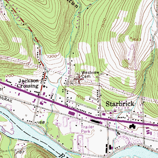Topographic Map of Westview Cemetery, PA