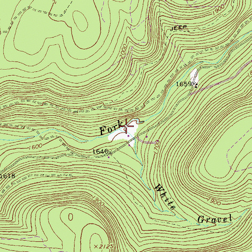 Topographic Map of White Gravel Creek, PA