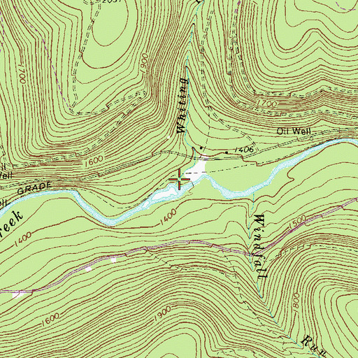 Topographic Map of Whiting Run, PA