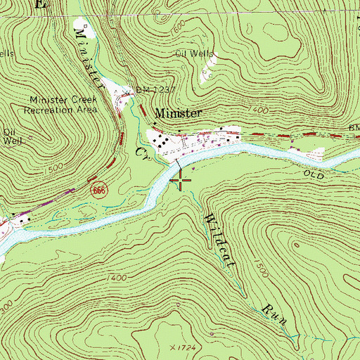 Topographic Map of Wildcat Run, PA