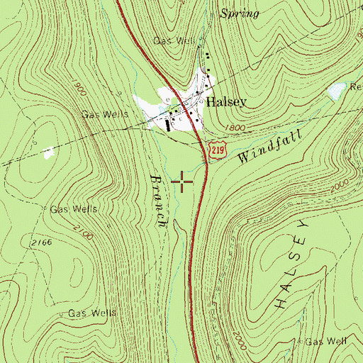 Topographic Map of Windfall Run, PA