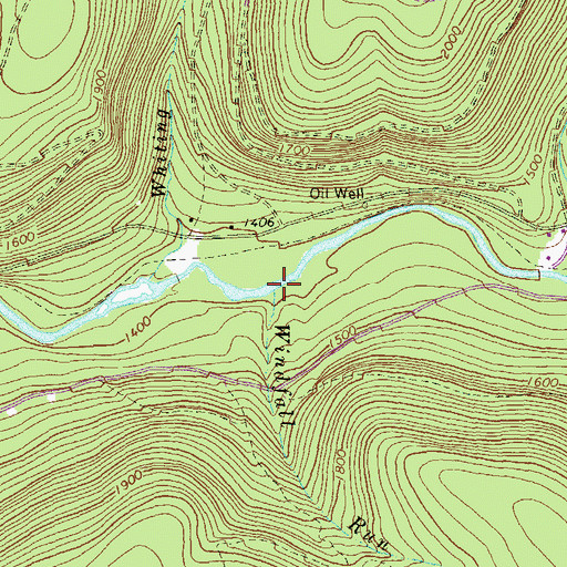 Topographic Map of Windfall Run, PA