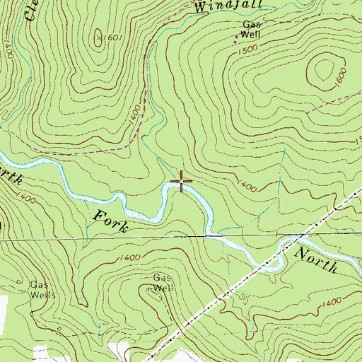 Topographic Map of Windfall Run, PA