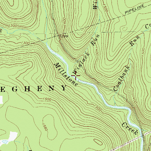 Topographic Map of Winlack Run, PA