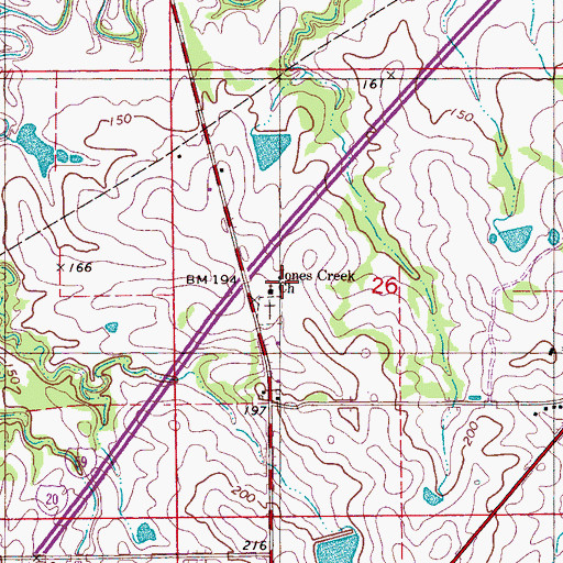 Topographic Map of Jones Creek Church, AL