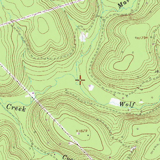 Topographic Map of Wolf Run, PA