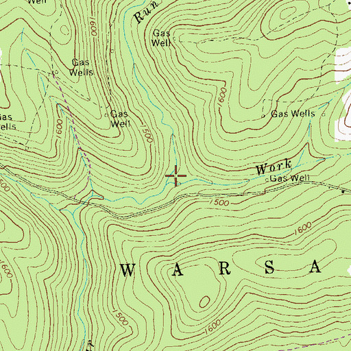 Topographic Map of Work Run, PA