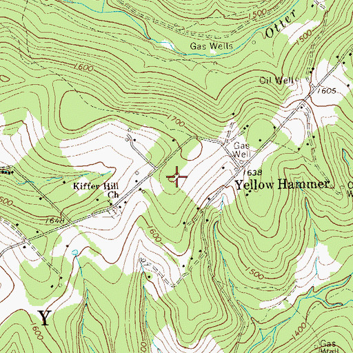 Topographic Map of Yellow Hammer, PA