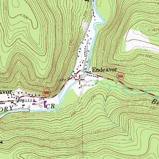 Topographic Map of Beaver Run, PA