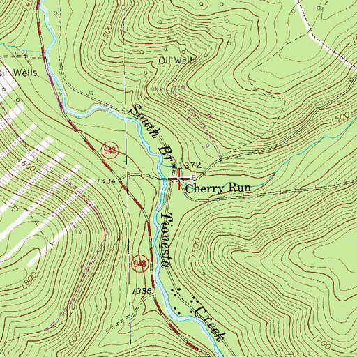 Topographic Map of Cherry Run, PA